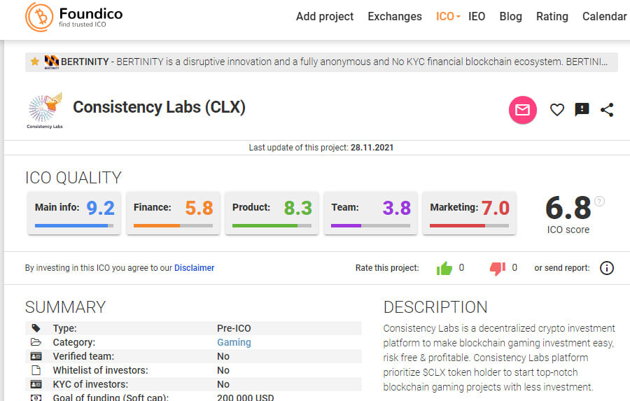 Consistency Labs private sale ido