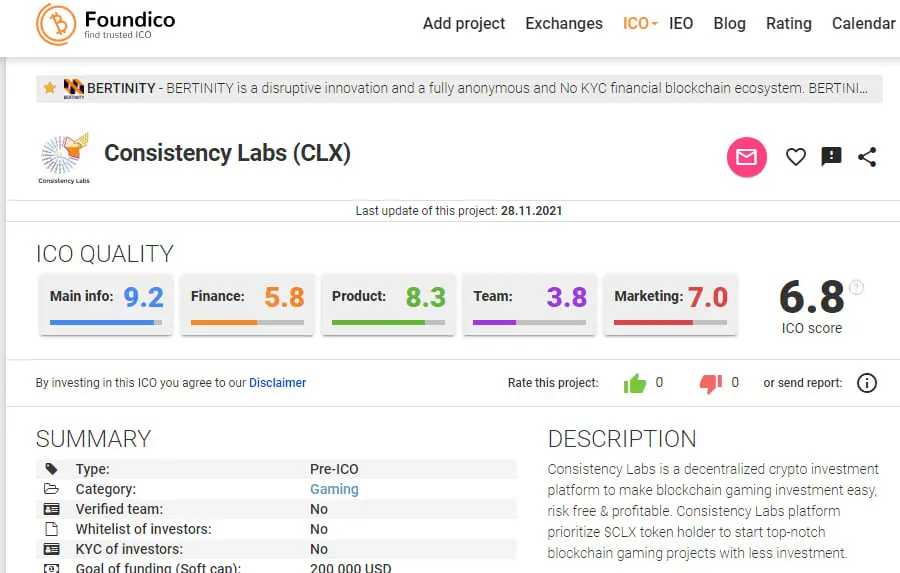 Consistency Labs private sale ido