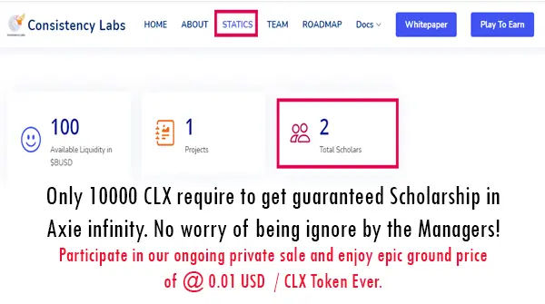 Consistency Labs axie infinity Scholarship