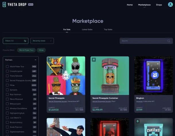 ThetaDrop NFT Marketplace