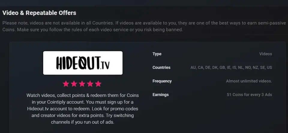 Cointiply Vids