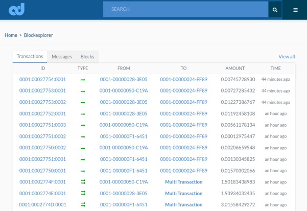 ADS block explorer