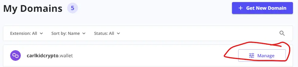 manage button