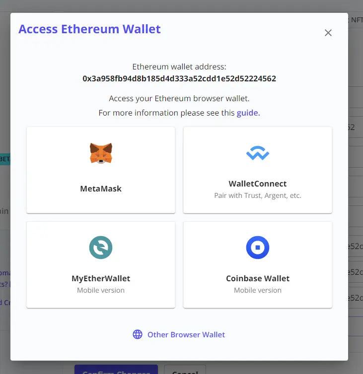 wallet options picture