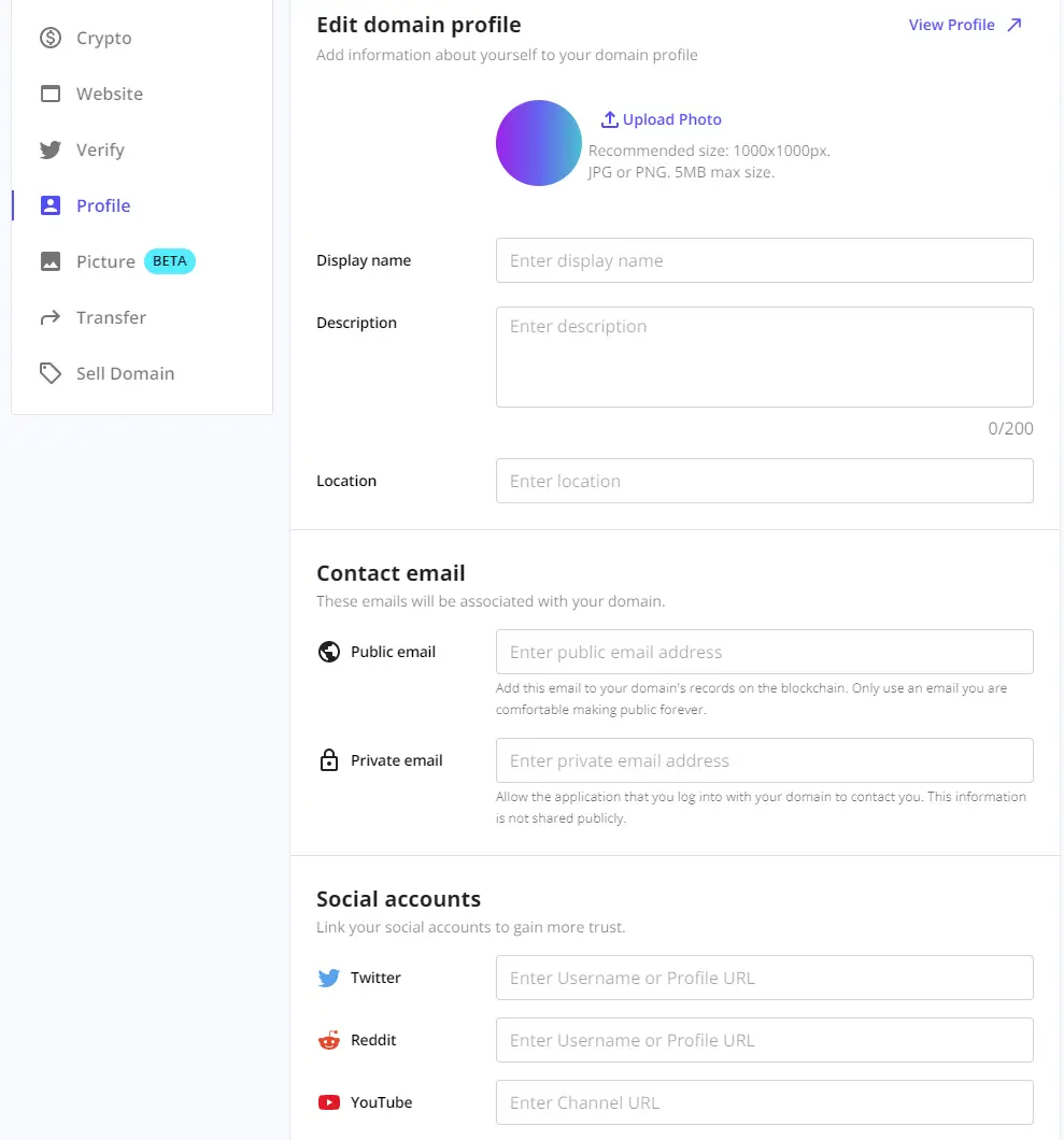 profile information
