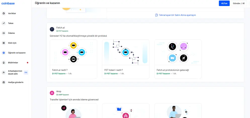 Coinbase Öğrenin ve Kazanın