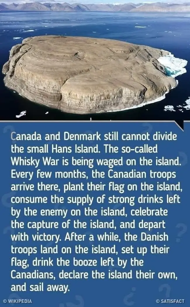 Disputed Hans Island between Denmark and Canada