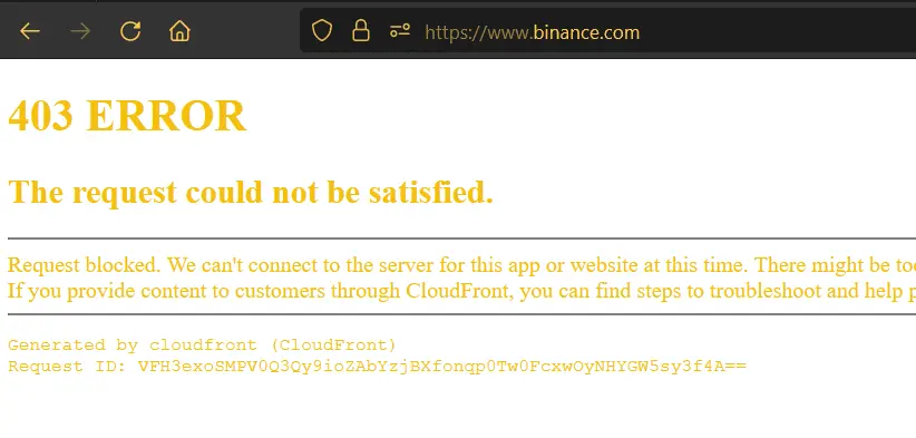 binance down