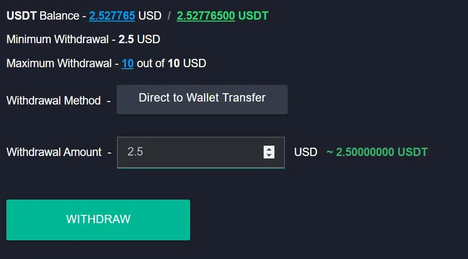 one of my withdrawal
