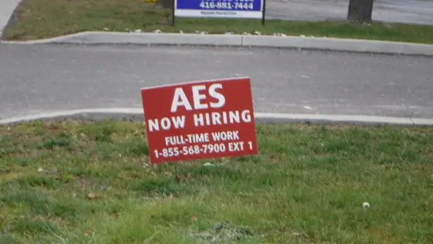 AES 'Now Hiring' Sign