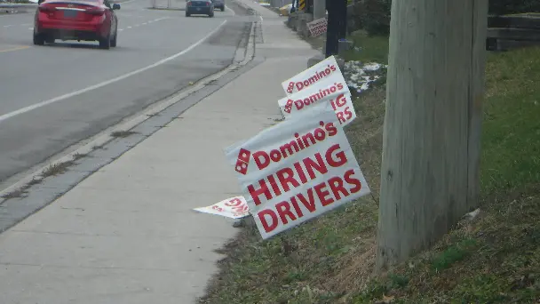 Domino's 'Hiring Drivers' Sign