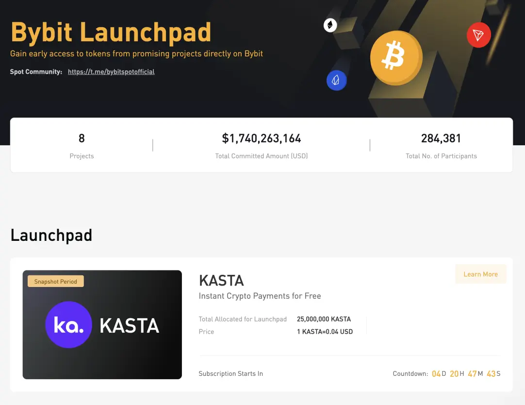 Bybit Launchpad Token Presales