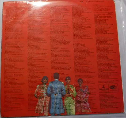 Sgt Pepper Back Side with Lyrics