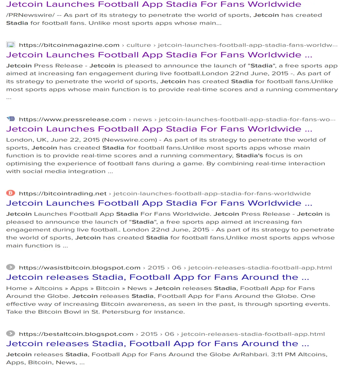 A Duckduckgo search with the criterion