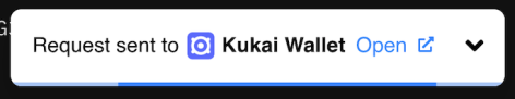 request sent to kukai