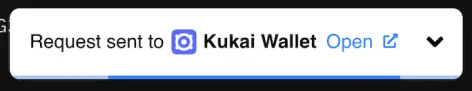 request sent to kukai