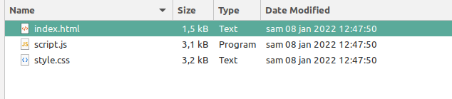 files for simple website
