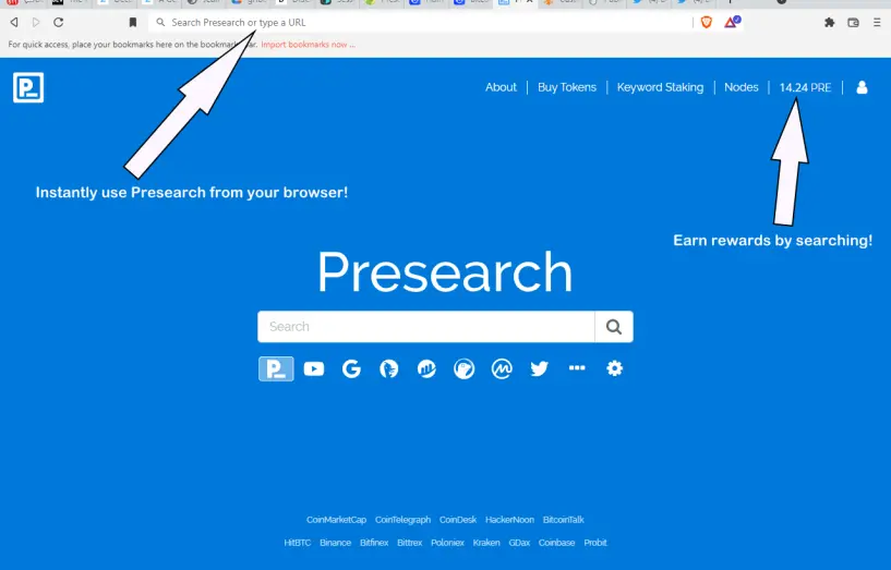 Earn free crypto PRE with Presearch