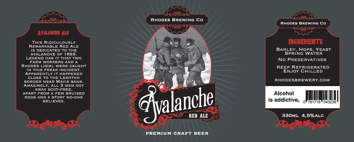 Avalanche Red Ale Bottle Lable