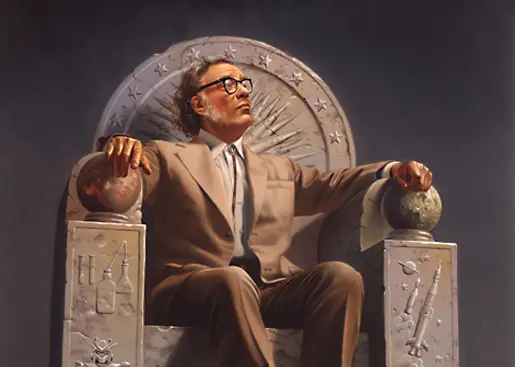 Isaac Asimov, on his throne