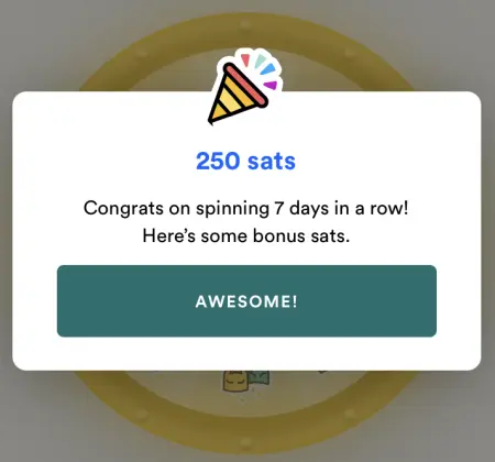 250 sats reward on Fold