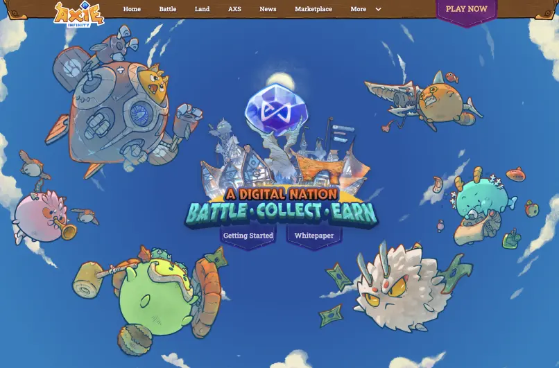 Axie Infinity play-to-earn blockchain game