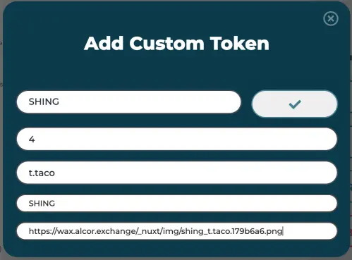 SHING Add Custom Token