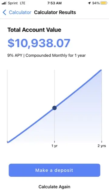 $10,000 USD after 1 year