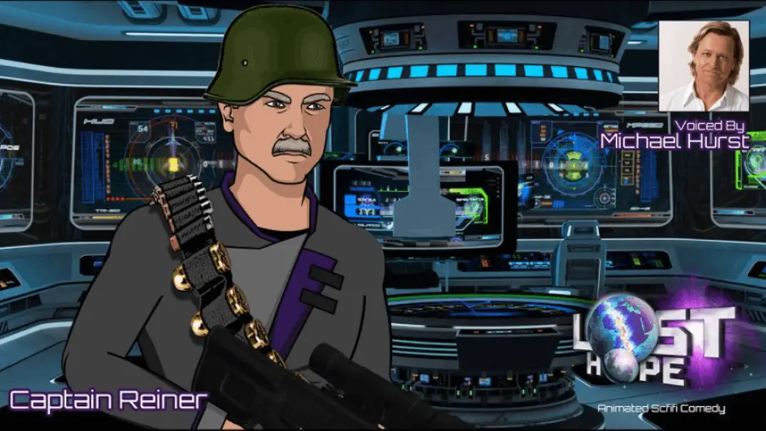 Michael Hurst as Captain Hal Reiner - Lost hope Animated Sci-fi Drama Comedy by Twitch Pixel Studios