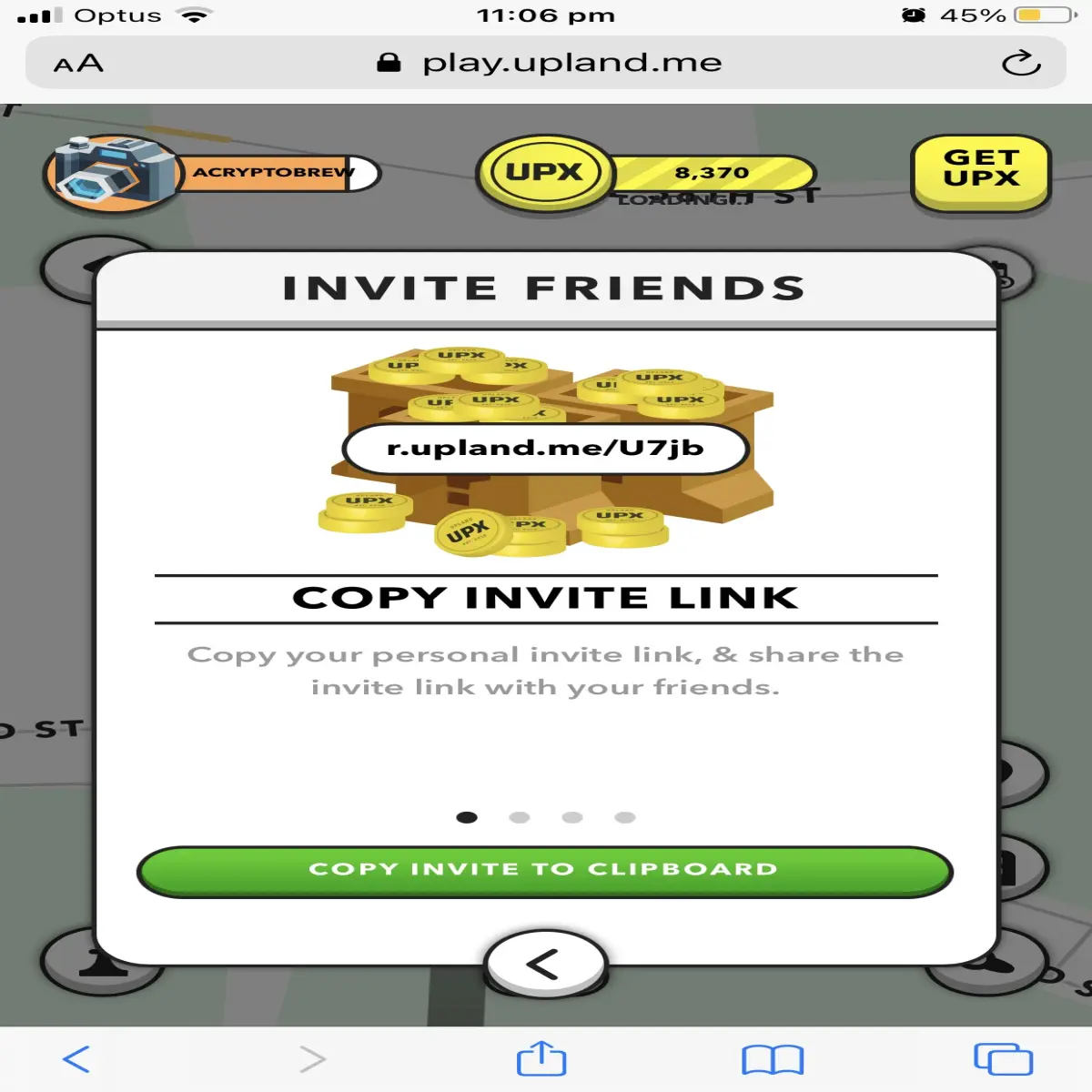 Copy invite link