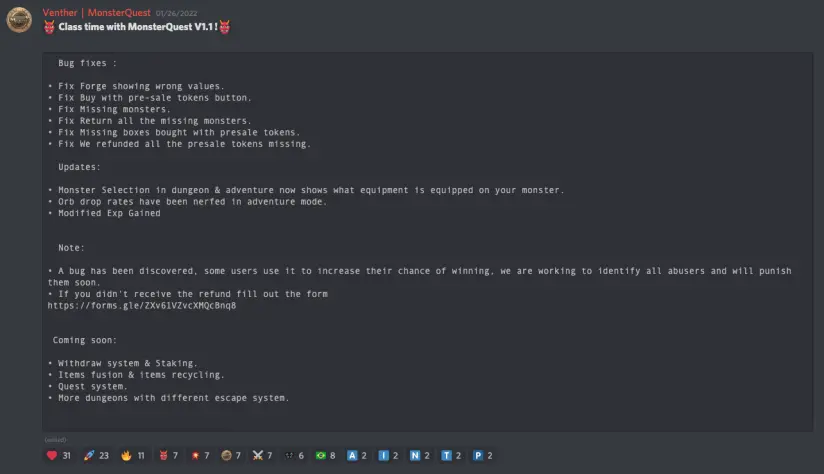Patch log v1.1