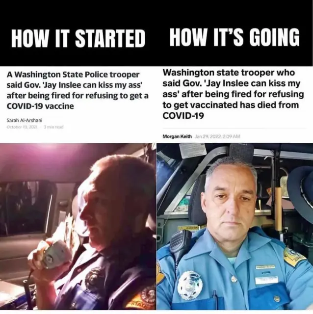 Anti-vaxxer cop died from Covid