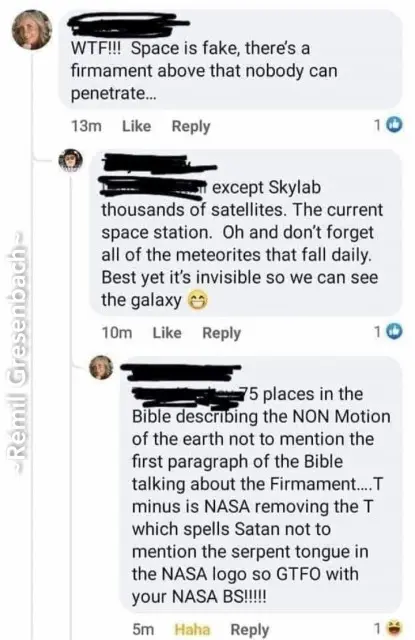 Space is not real, claims religiot