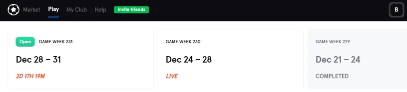 Sorare Game week