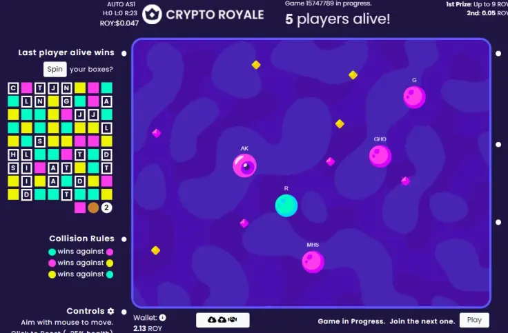 Crypto Royale is an easy game to play online without a need for expensive hardware