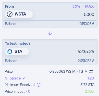 STA - WSTA on Spookyswap