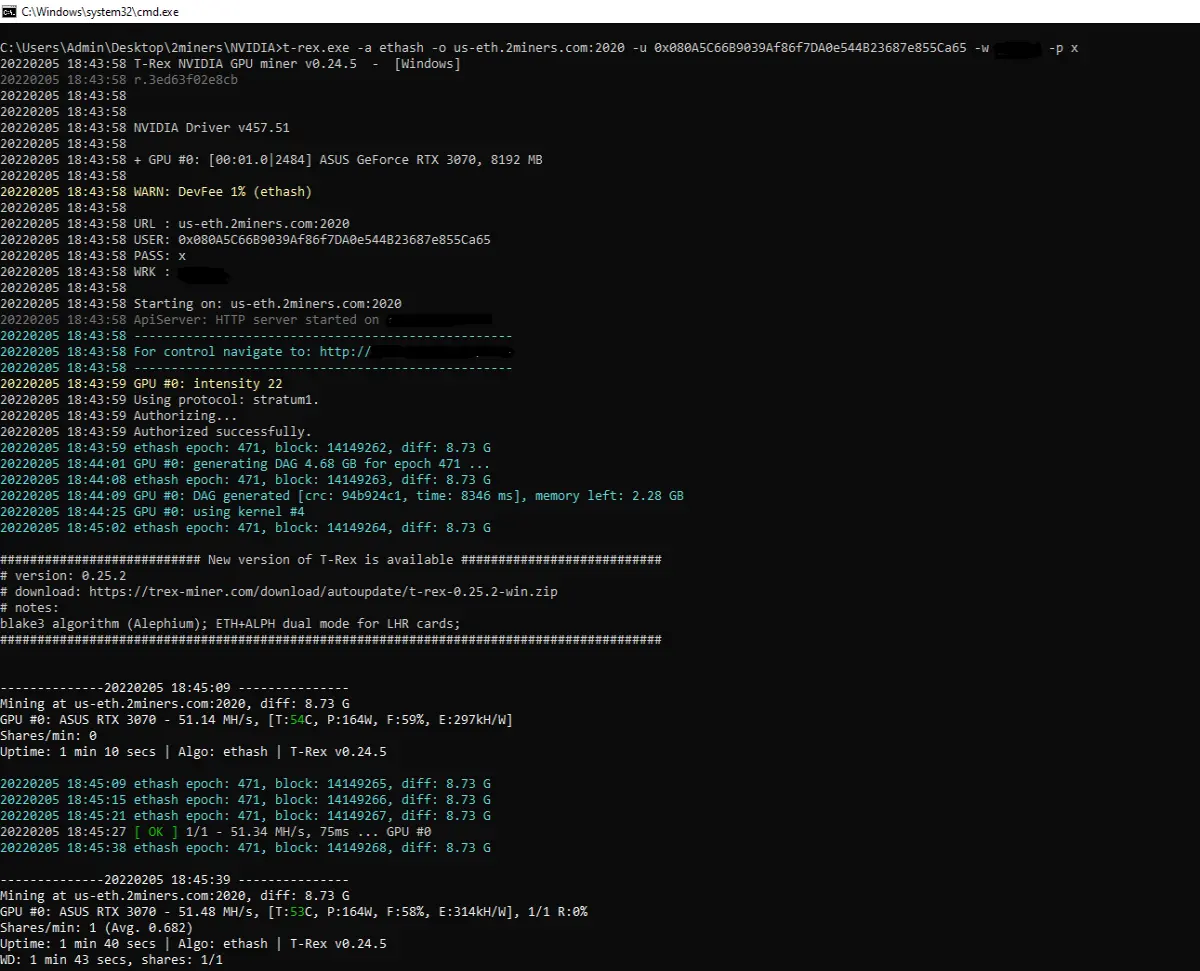Mining Ethereum in progress!