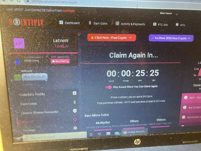 Cointiply Main Page