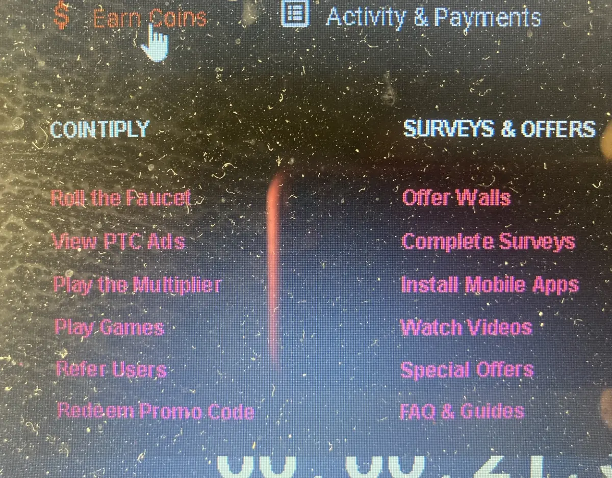 Cointiply earning options