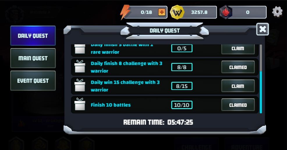 You can earn daily by claiming Daily Quest rewards.