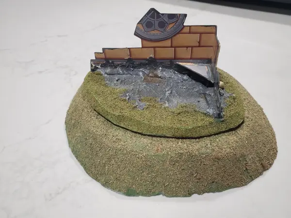 Small hill (same as above,different perspective), combined with fortifications of a Gothic style (WH40K)