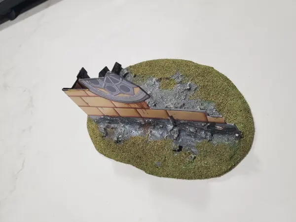 Gothic cathedral fortification seen from above (WH40K scenery)