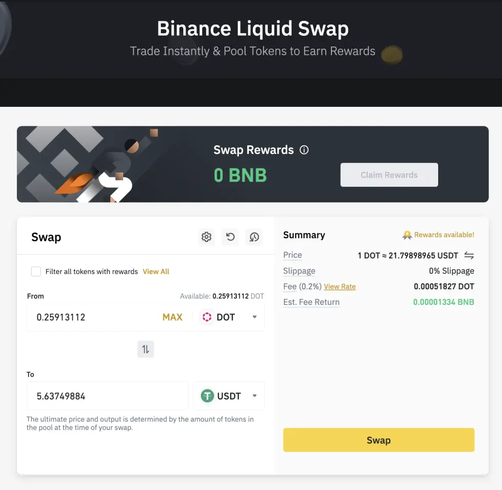 Binance Liquid Swap