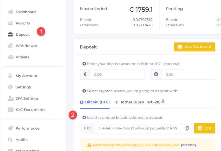 Deposit options