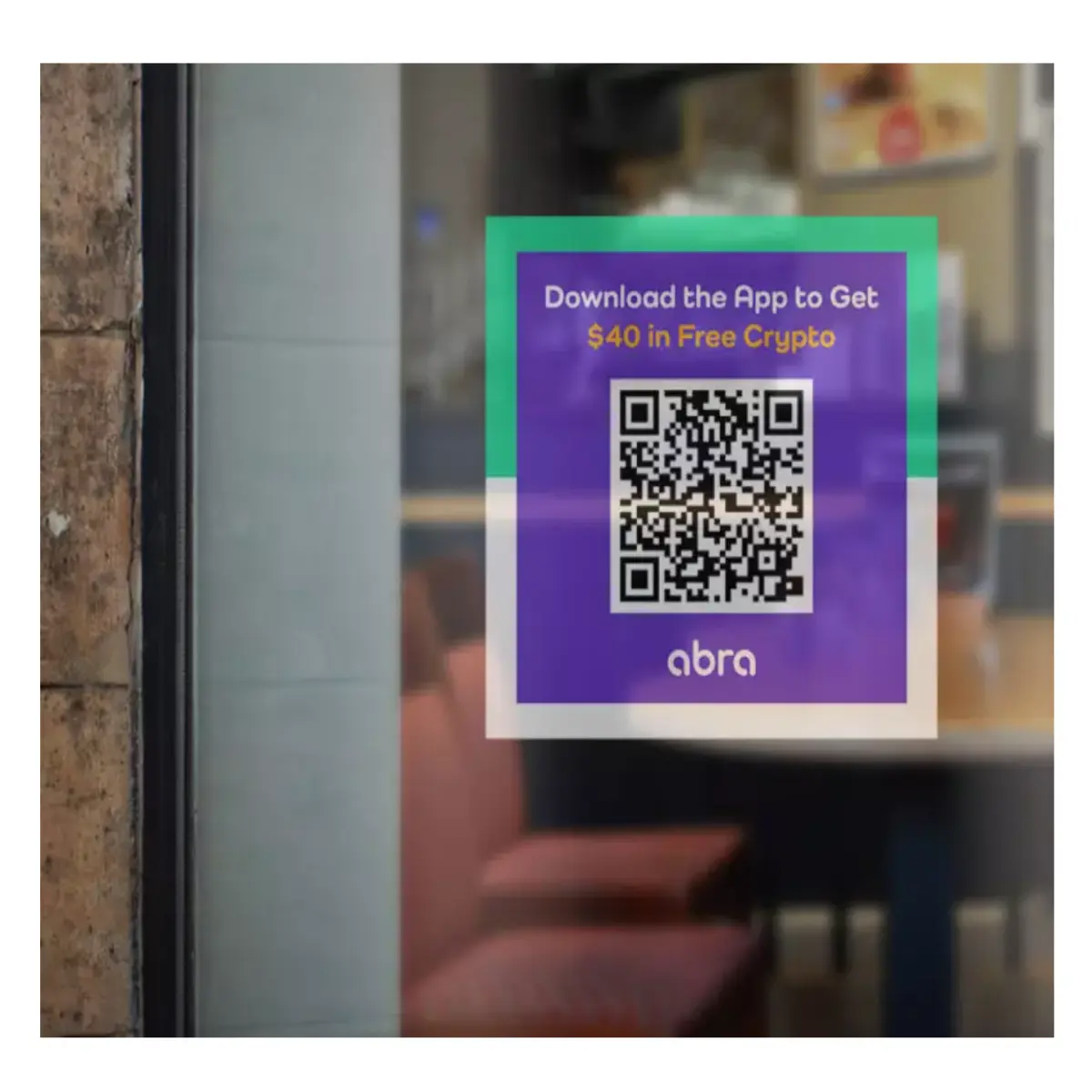 Example of Abra QR referral sticker