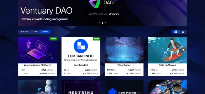 Catalog for dapps on waves platform ecosystem