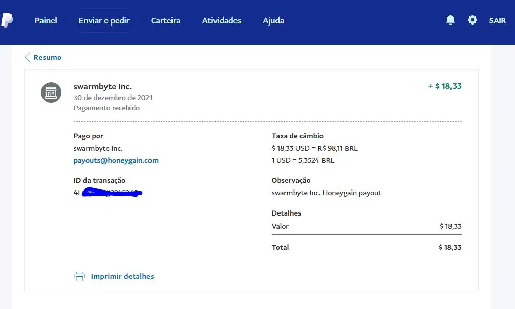 Honeygain Payout