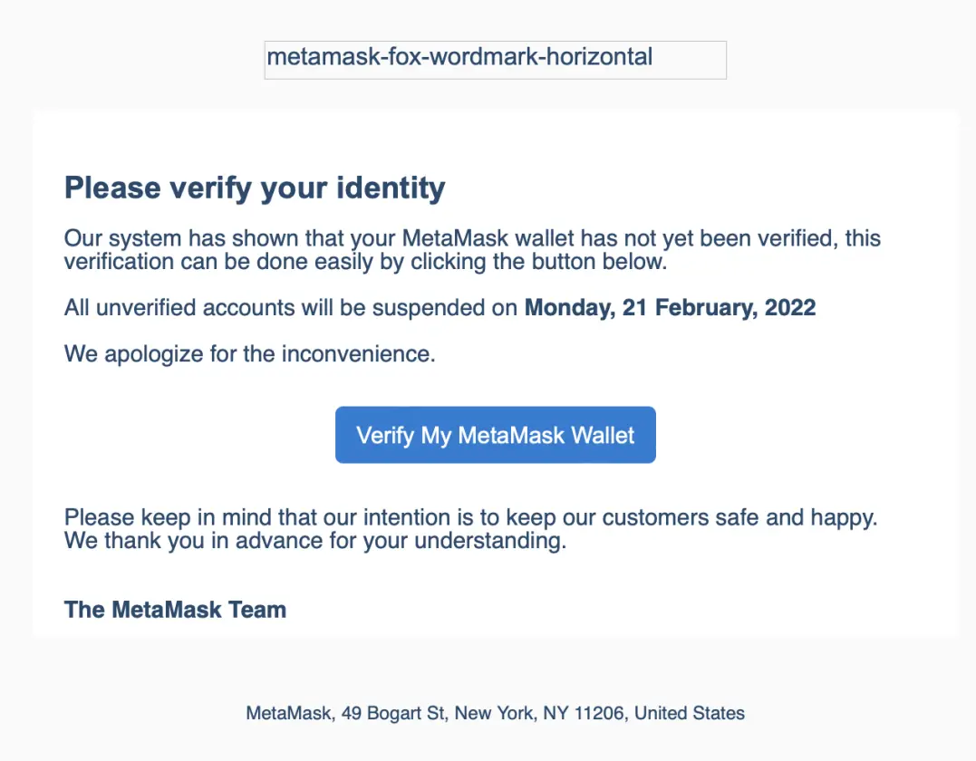 Metamask phishing scam