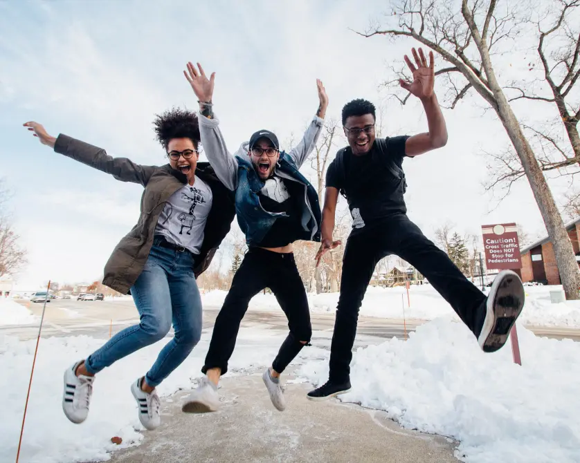 Jumping for joy
