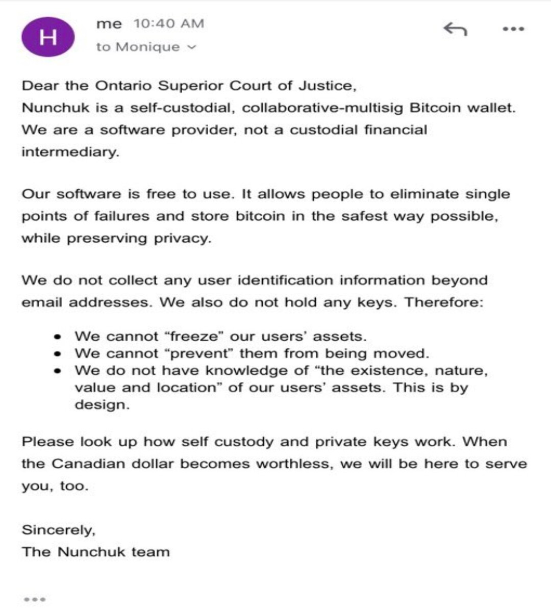 snap from Nunchuck wallet tweet